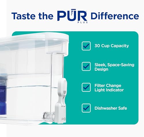 PUR Plus 30-Cup Water Filter Dispenser with Lead Reducing Filter - Blue, Variation of PUR PLUS Lead Reducing Filter / White