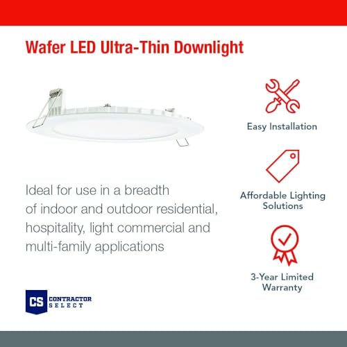 Matte White 4-Inch LED Recessed Lights 5-in-1 CCT Ultra-Thin Flat Trim 6-Pack