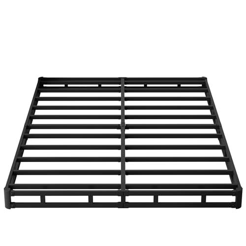Maenizi Queen Box Spring 4 Inch Low Profile Bed Base with Fabric Cover - Stable & Noise-Free