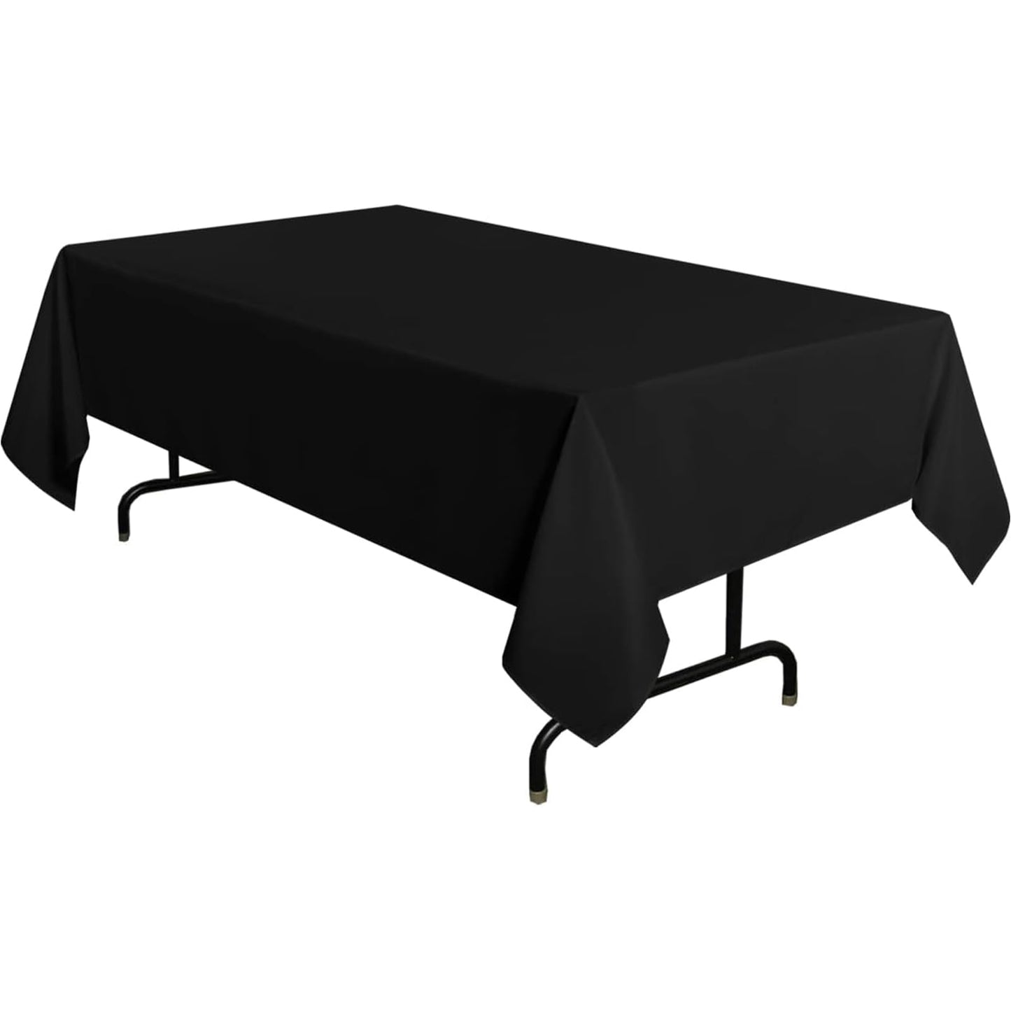 ZuGeo Polyester Rectangle Table Cloth,Table Cloths for 6 Foot Rectangle Tables,Washable Decorative Fabric Table Covers for Wedding Party,Banquet and Camping (Black, 12Pack-60×102")