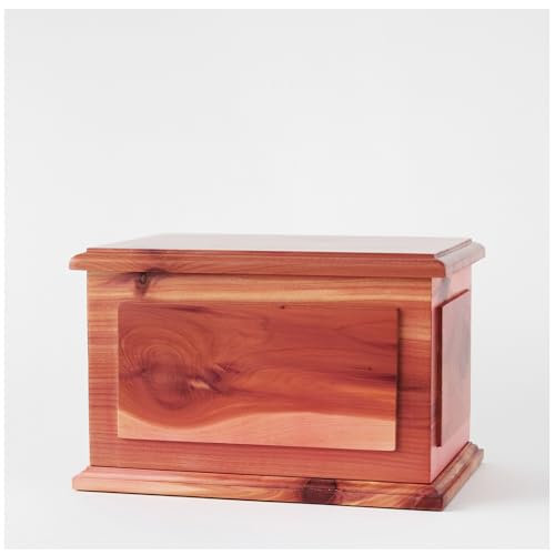 AspenStudio Cedar Wooden Urn for Cremation Ashes - Handcrafted American Cedar, Large Capacity, TSA Approved