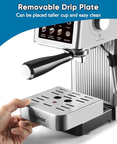 CUSIMAX Espresso Machine with 20 Bar Steam Wand & LED Touch Display