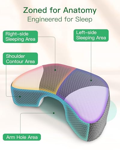 FEYIDEO Side Sleeper Pillow with Arm Hole for Shoulder Pain & Numbness Relief