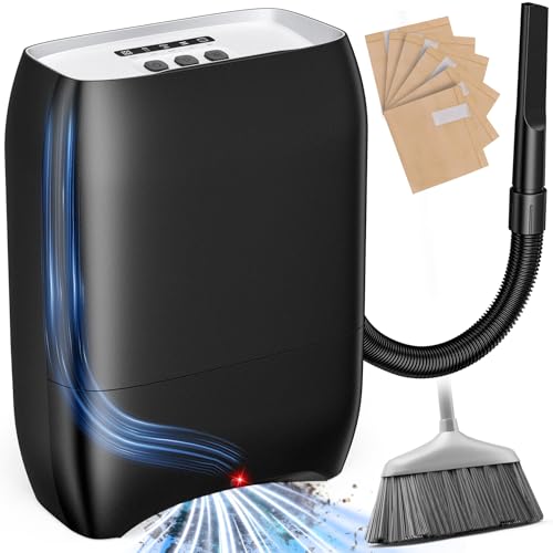 LyriFine Black Touchless Vacuum Dustpan Set with 6 Dustbags, 20Kpa Suction, 2 Modes