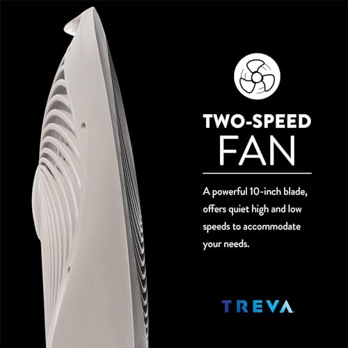 Black Portable Desk Fan 10-Inch Battery or AC Powered 2-Speed Fan - Treva