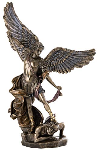 Archangel St. Michael Statue - 14.5-Inch Cold Cast Bronze Religious Figurine