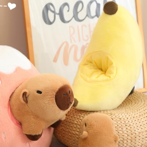 Nohito Cute Banana Capybara Plush - 13.7'' Kawaii Capybara Stuffed Animal Soft Stuffed Banana Food Plushie Pillow Doll