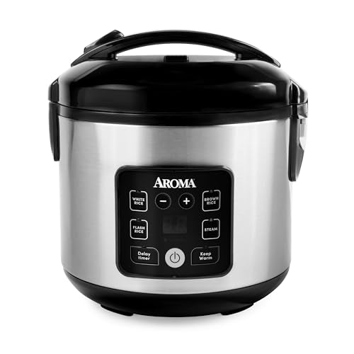 CoreCoat Ceramic Nonstick 8-Cup Digital Rice Cooker & Steamer - Aroma