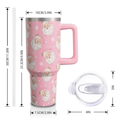 Aokoyi Santa Tumbler 40oz Insulated Cup with Handle & Straw - Christmas Gift, Model: santa tumbler-01