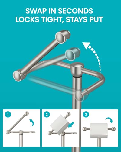 KALLYNB Brushed Nickel Toilet Paper Holder Stand with Weighted Base, Heavy Duty Bathroom Accessory