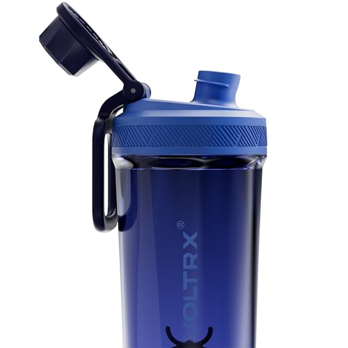 VOLTRX Gallium Electric Protein Shaker Bottle 27oz Midnight Blue Rechargeable