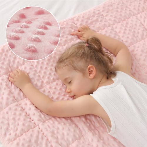 Kids Weighted Blanket Twin 7lb Pink Breathable Minky All-Season Sleep Aid Variation of THIS listing