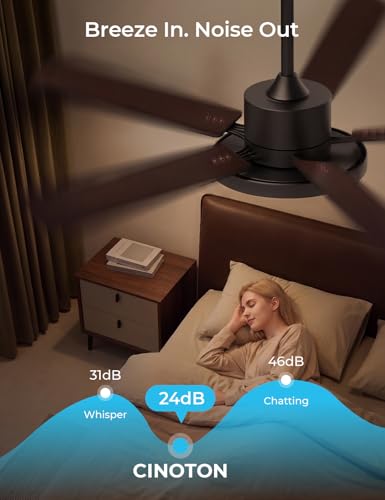 52-Inch Black Smart Ceiling Fan with Lights, Remote & App Control - Walnut/Black