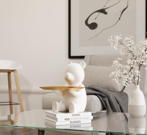 Key Bowl Key Dish Decorative Tray White Elephant Gifts Minimalist Home Decor - Matte White