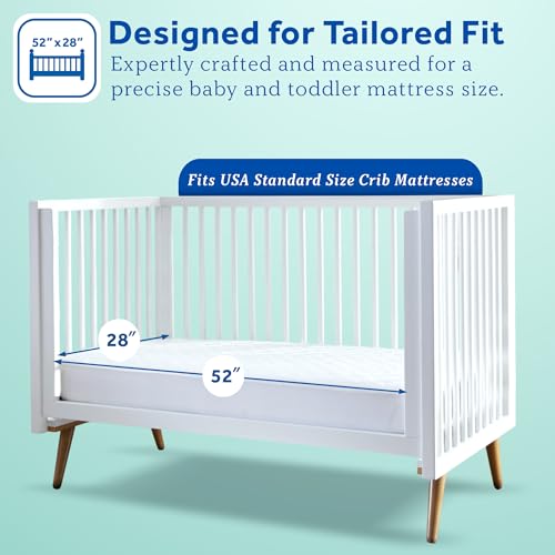 2-Pack Waterproof Crib Mattress Protector - Fitted Toddler Bed Cover, Soft & Machine Washable