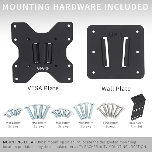 VIVO RV Large TV Wall Mount for Screens up to 55 Inches – Single Wall Plate, Anti-Rust, Easy Install