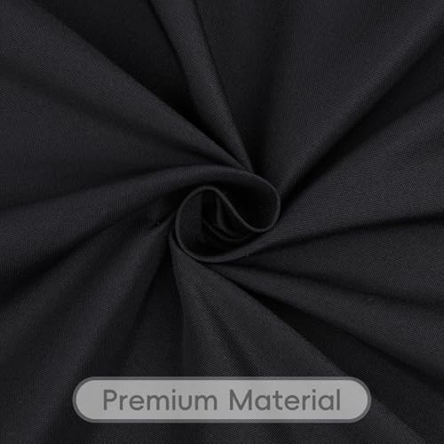 Black Round Tablecloth 8 Pack - 90 Inch for 36-72 Inch Tables - Elegant Polyester