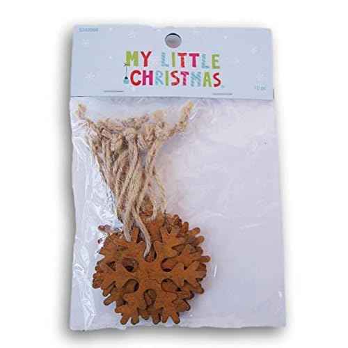 Metal Christmas Craft Mini Ornament - Rustic Snowflake - 10 Count - 2 Inch Diameter