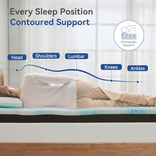 Extra Firm Twin Mattress Topper 3 Inch Gel Memory Foam & High-Density Foam by Erdoru
