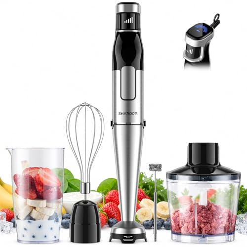 SHARDOR Immersion Blender Handheld, 1100W Hand with Variable Speed,