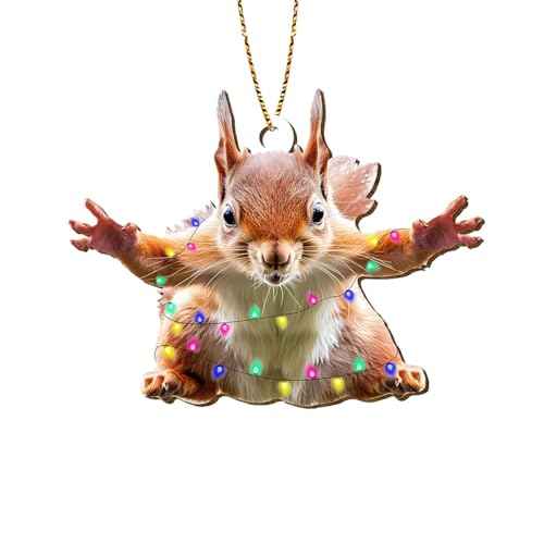 2 Side Wooden Vacation Movie Flying Squirrel Christmas Ornaments 2025, Keepsake Gift for Men & Women, Christmas Tree Decorations