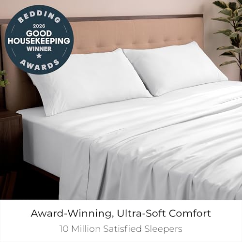 Mellanni 4-Piece King White Ultra Soft Microfiber Sheet Set - Iconic Collection, 16 Inch Pocket
