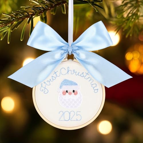 Suncalla Baby First Christmas Ornament Embroidery Hoop Blue 2026 Keepsake Gift