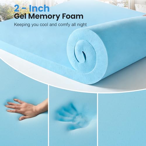 Easthome King Size Dual Layer 4-Inch Memory Foam Mattress Topper - White
