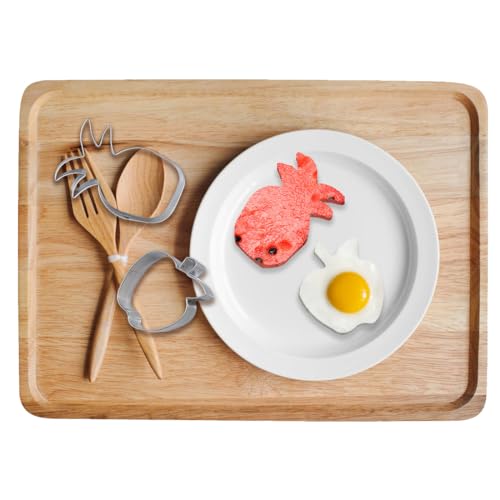 ELANE 10 Pcs Metal Fruit Cookie Cutters Set - Mini Shapes Pancake Molds, Silver Fruit