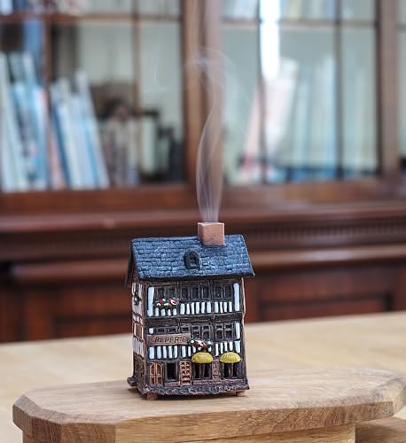 Handmade Ceramic Village House Miniature with Incense Holder - Mont St. Michel France