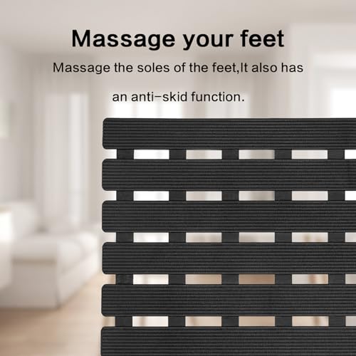 Non Slip Shower Mat 37.4 x 15.7 Inches Black Bath Mat for Tub Safety