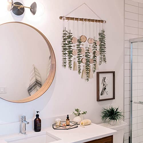 Artificial Eucalyptus Wall Decor – Faux Greenery Plants for Rustic Boho Bedroom Kitchen Bathroom