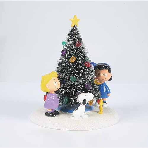 Department 56 Peanuts Village O' Christmas Tree Figurine - Charlie Brown Christmas Accessory