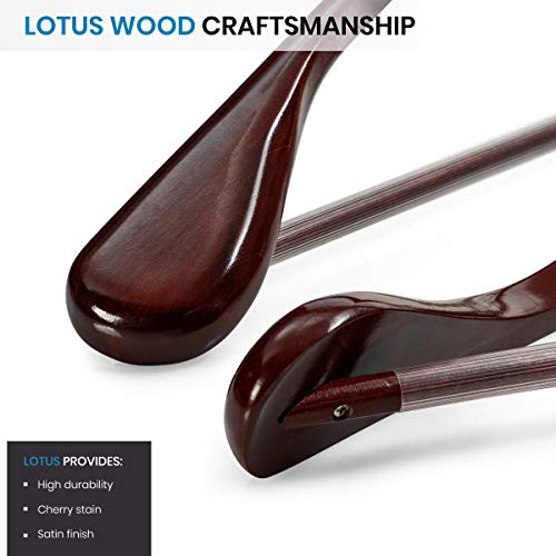 Cherry Wood Wide Shoulder Hangers - Heavy-Duty Suit & Coat Hangers, 6 Pack