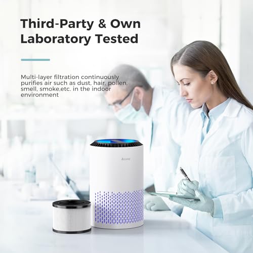 AROEVE White Air Purifier for Bedroom with Sleep Mode & 360° Filtration MK01A