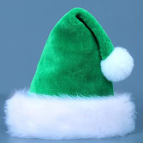 Santa Hat for women man Christmas Hats, Plush Xmas Party Hat Luxury Santa Claus Hat, Velvet Classic Fur Santa Outfit
