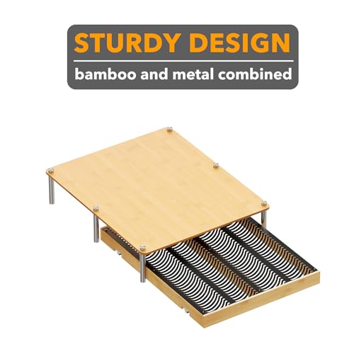 SpaceAid Bamboo Coffee Pod Holder Drawer Organizer 12.8W x 15.6D Natural