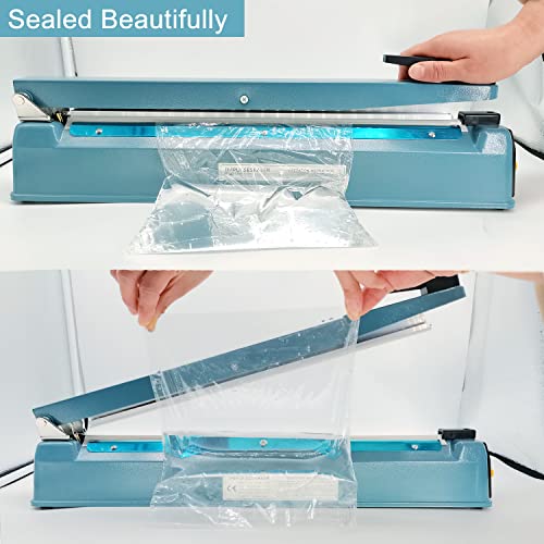 Blue 16-Inch 3mm Impulse Heat Sealer for Plastic & Mylar Bags – Manual Sealing Machine with Repair Kit