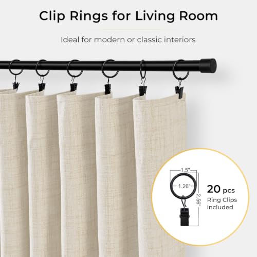 INOVADAY Cream Blackout Curtains - 50"W x 84"L Set of 2 for Bedroom & Living Room