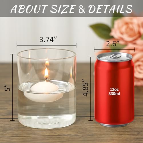 12 Pack 5-Inch Clear Glass Cylinder Vases for Centerpieces and Decor - SUPMIND