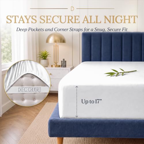 White King Size Viscose Bamboo Sheets 4-Piece Bed Set – Hypoallergenic & Cooling