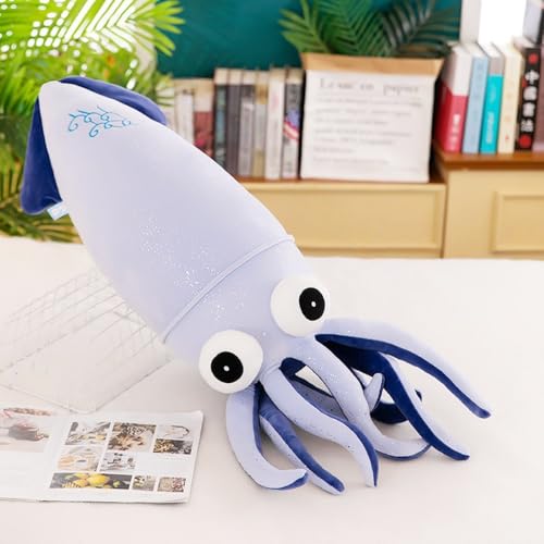 27.5inch Squid Fish Plush Toy Pillow Soft Fish Cushion Stuffed Animal Throw Pillow Toy for Kids Christmas Birthday Toys Gift
