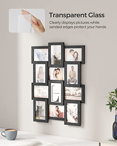 SONGMICS 12-Pack Collage Picture Frames 4x6, Ink Black Wall Decor Set