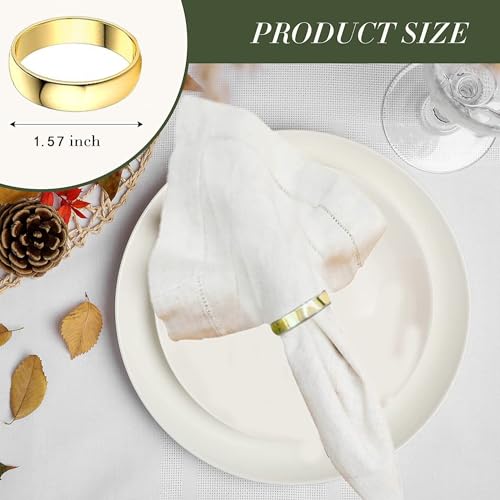 GERILKAI Gold Napkin Rings 80 Pcs Stainless Steel Round 4cm – 80 Gold Round