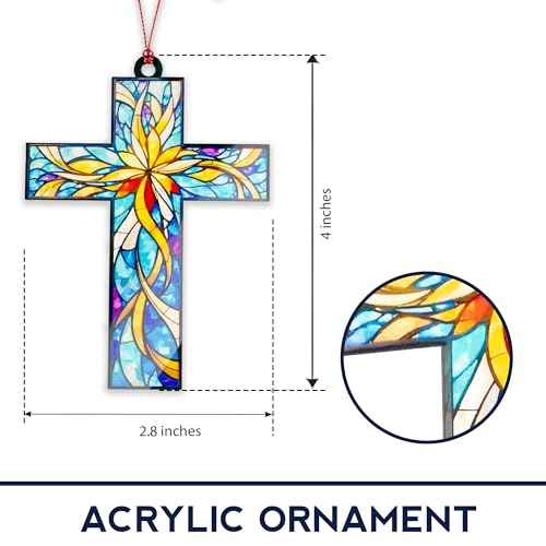 Cross Christmas Ornaments 2025, Jesus Christmas Decorations, Cross Ornament for Tree, Religious Gifts for Women, Nativity Cross Christian Gift for Xmas Holiday Church, Bible Gifts, Grace, New Year