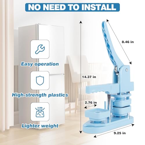 Happizza Magnet Button Maker Machine 50mm/1.97 in, Square Photo