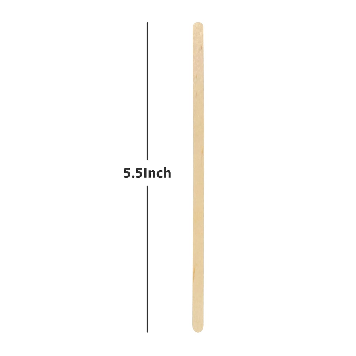 KTOJOY 5.5inch Wooden Coffee Stirrers, 500 Count Disposable Stir Sticks for Coffee & Cocktails, Wooden Beverage Mixer with Smooth Ends, Swizzle Drink Sticks