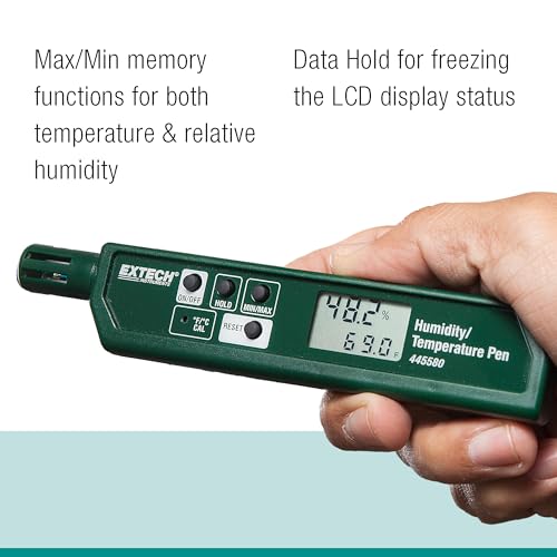 Digital Humidity and Temperature Pen - Compact Indoor Monitor with Dual LCD
