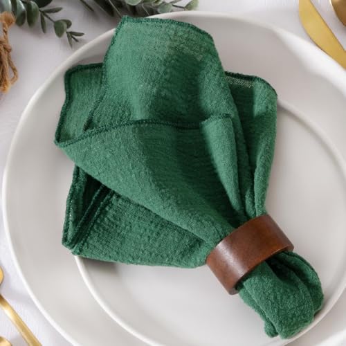 Emerald Green Cotton Linen Cloth Napkins Set of 10, 16.5" x 16.5" - MLMW