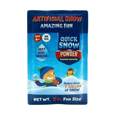 ECO GREEN SUPER ABSORBENT Quick Snow Powder: Instant Snow - Makes 1 Gallon Artificial Fake Snow - Just Add Water - Christmas Decoration Snow - STEM Activities for School Size 2.0 Oz